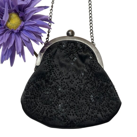 Ann Taylor Loft Satin Beaded Evening Bag - Picture 1 of 6